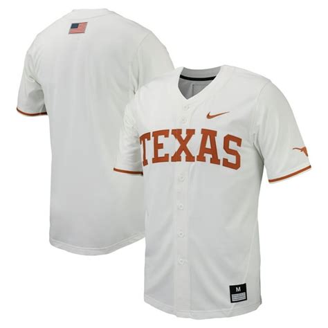 men's nike white texas longhorns replica full-button baseball jersey|Nike Men's Nike White Texas Longhorns Replica Full.